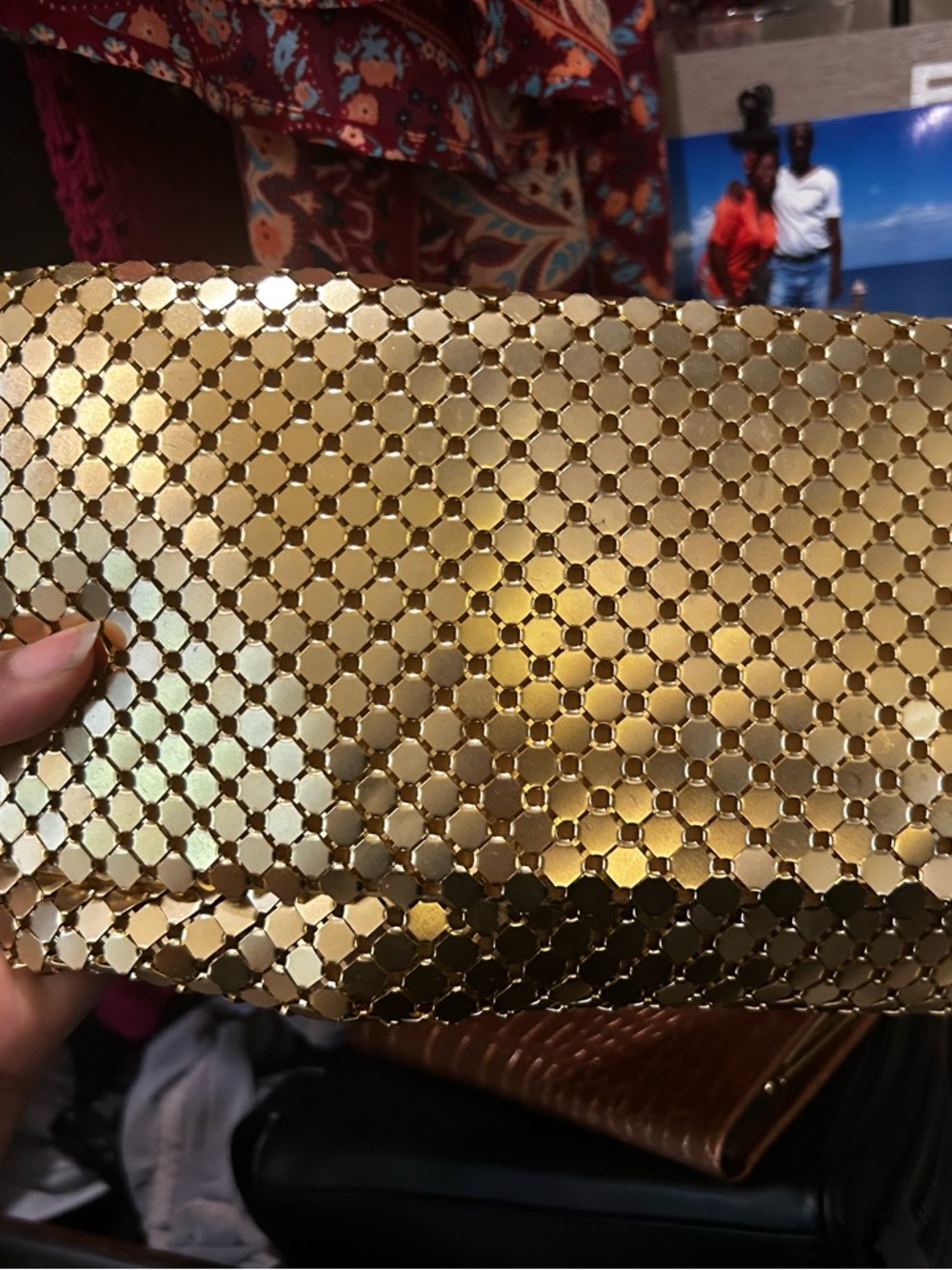 Urban Expressions Gold Metallic Mesh Evening Clutch